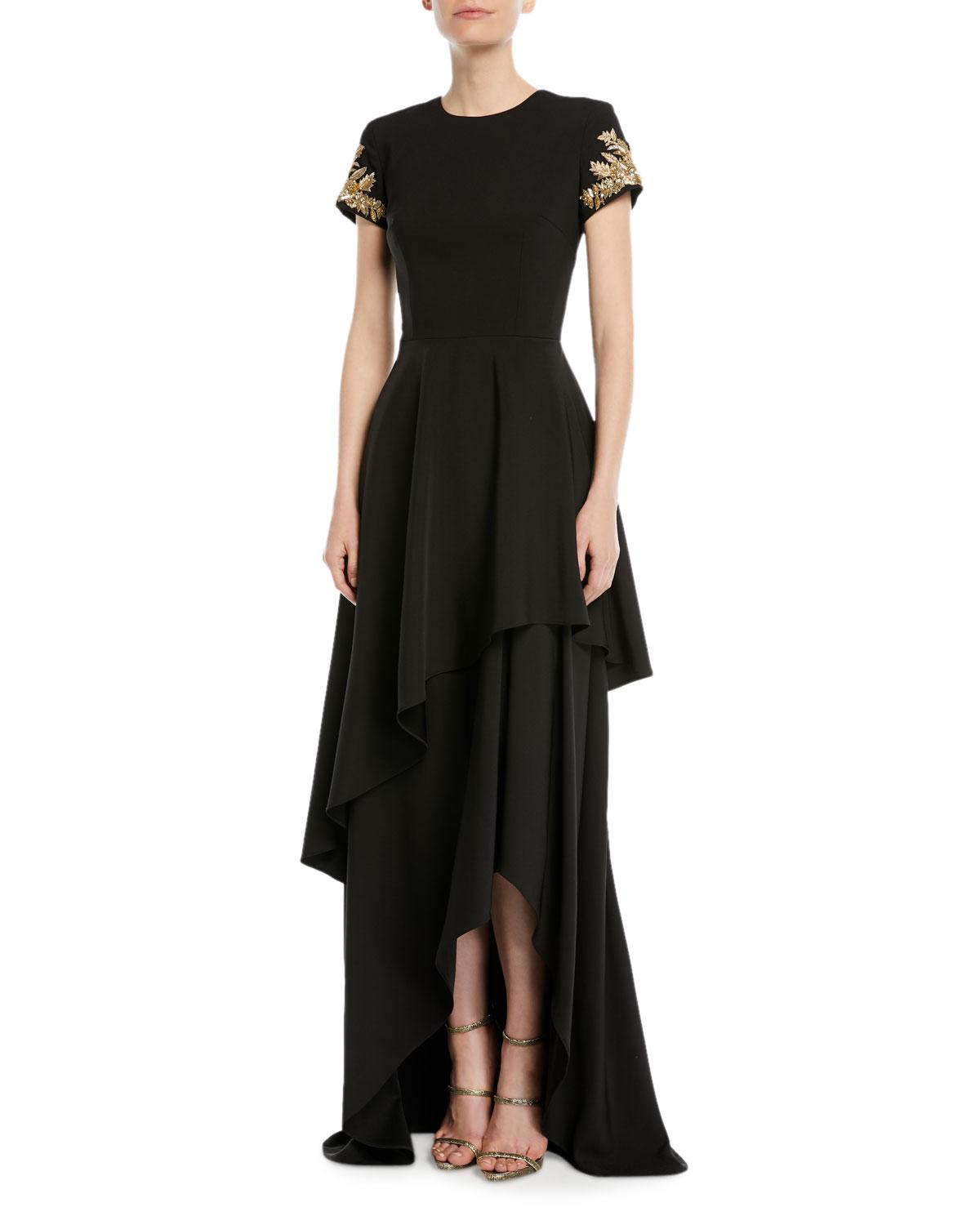 david meister black gown