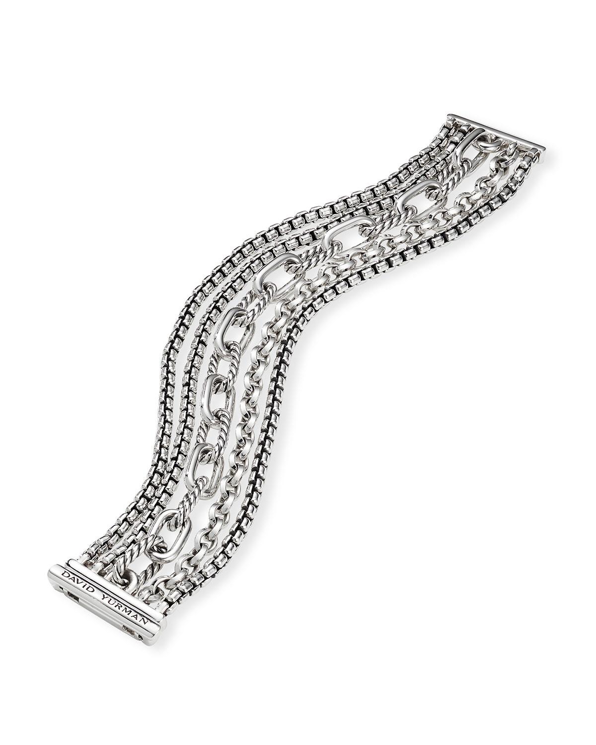 David Yurman Multi-row Chain Bracelet, Size L in Metallic | Lyst