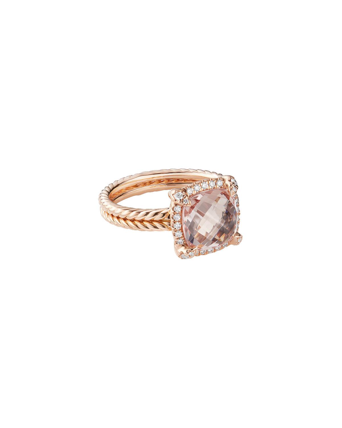 David Yurman Chatelaine 18k Rose Gold Morganite Ring, Size 9 - Lyst