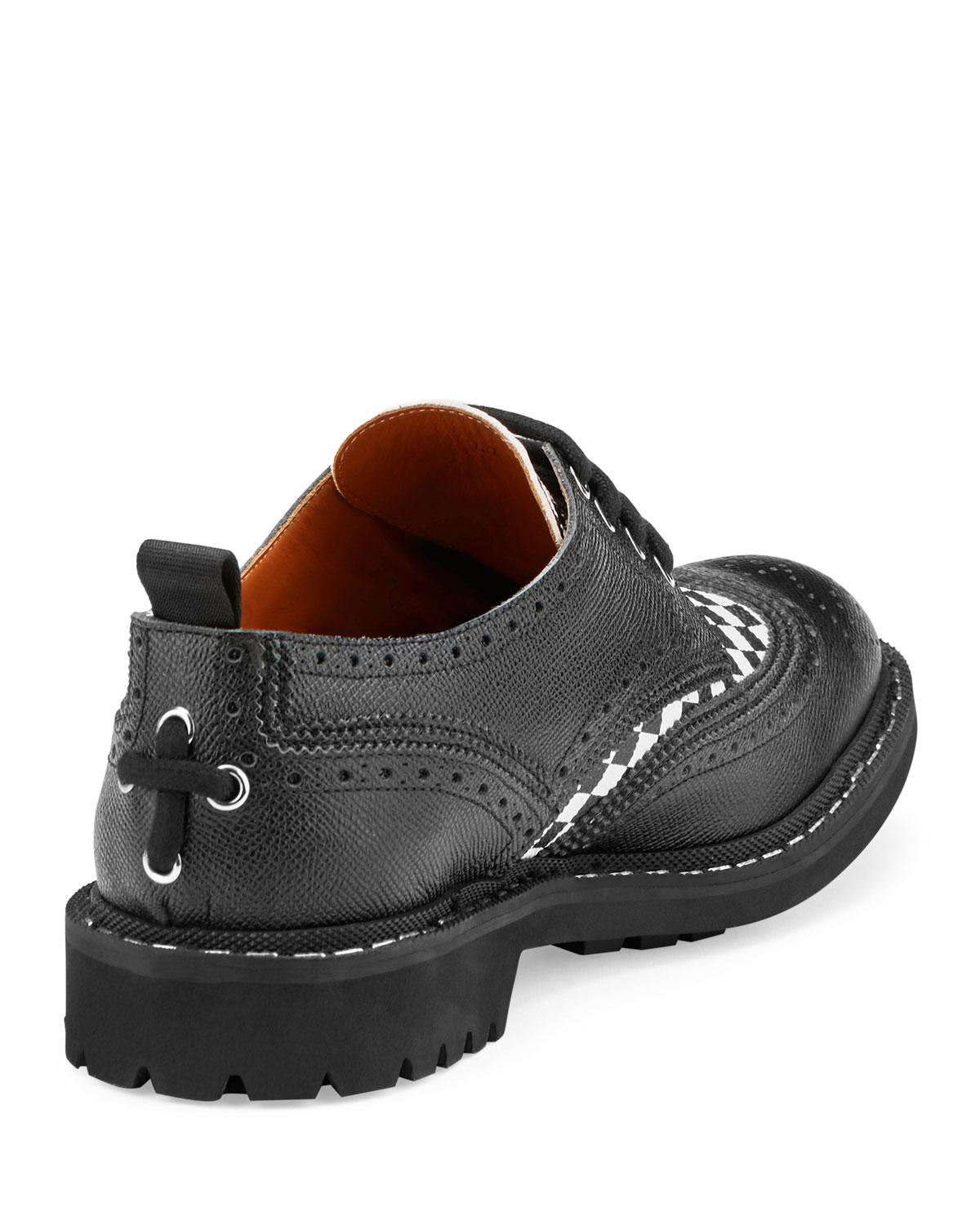 Lyst Givenchy Checkerboard Commando Derby Shoe in Black