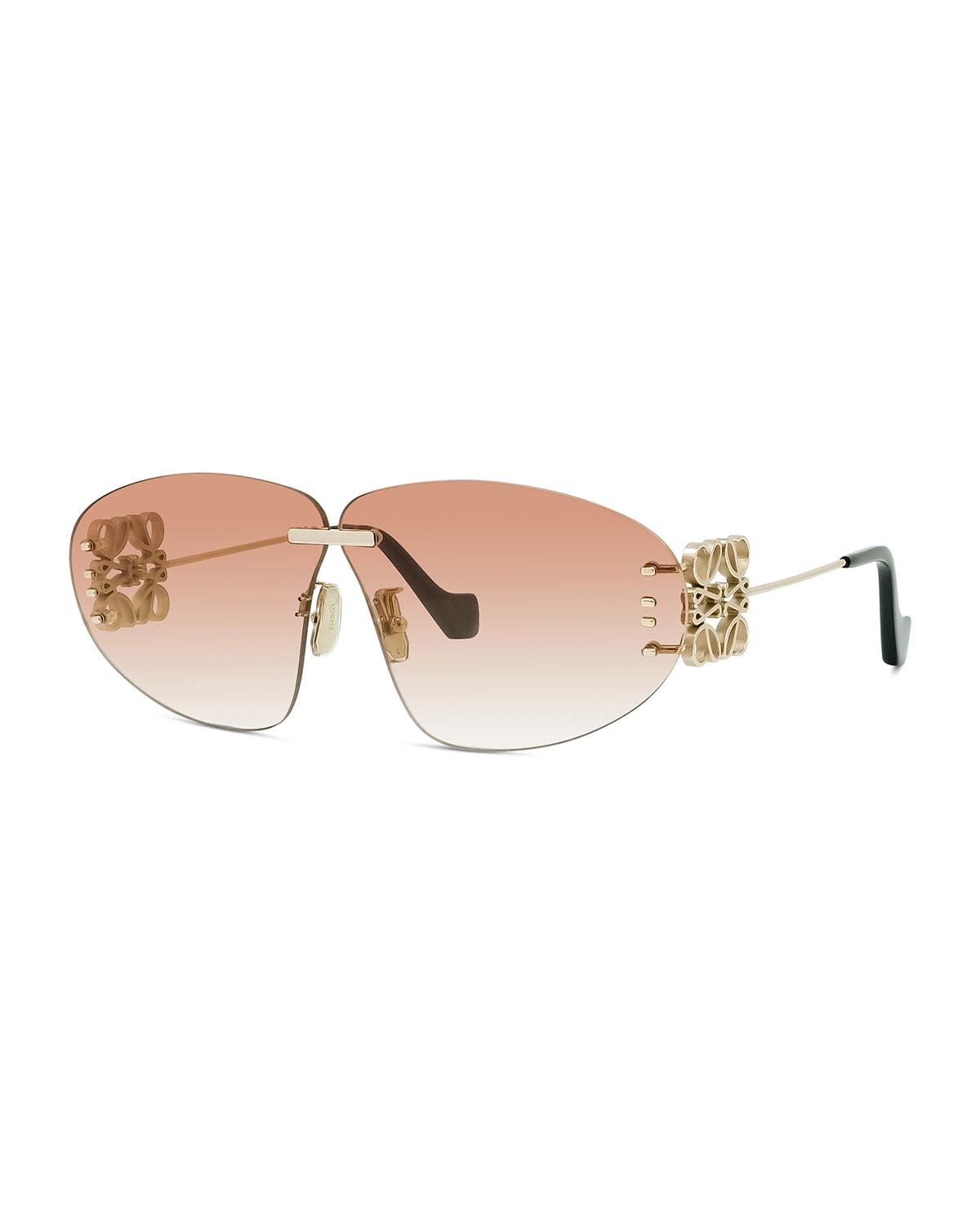 Loewe Irregular Rimless Metal Sunglasses in Pink Lyst
