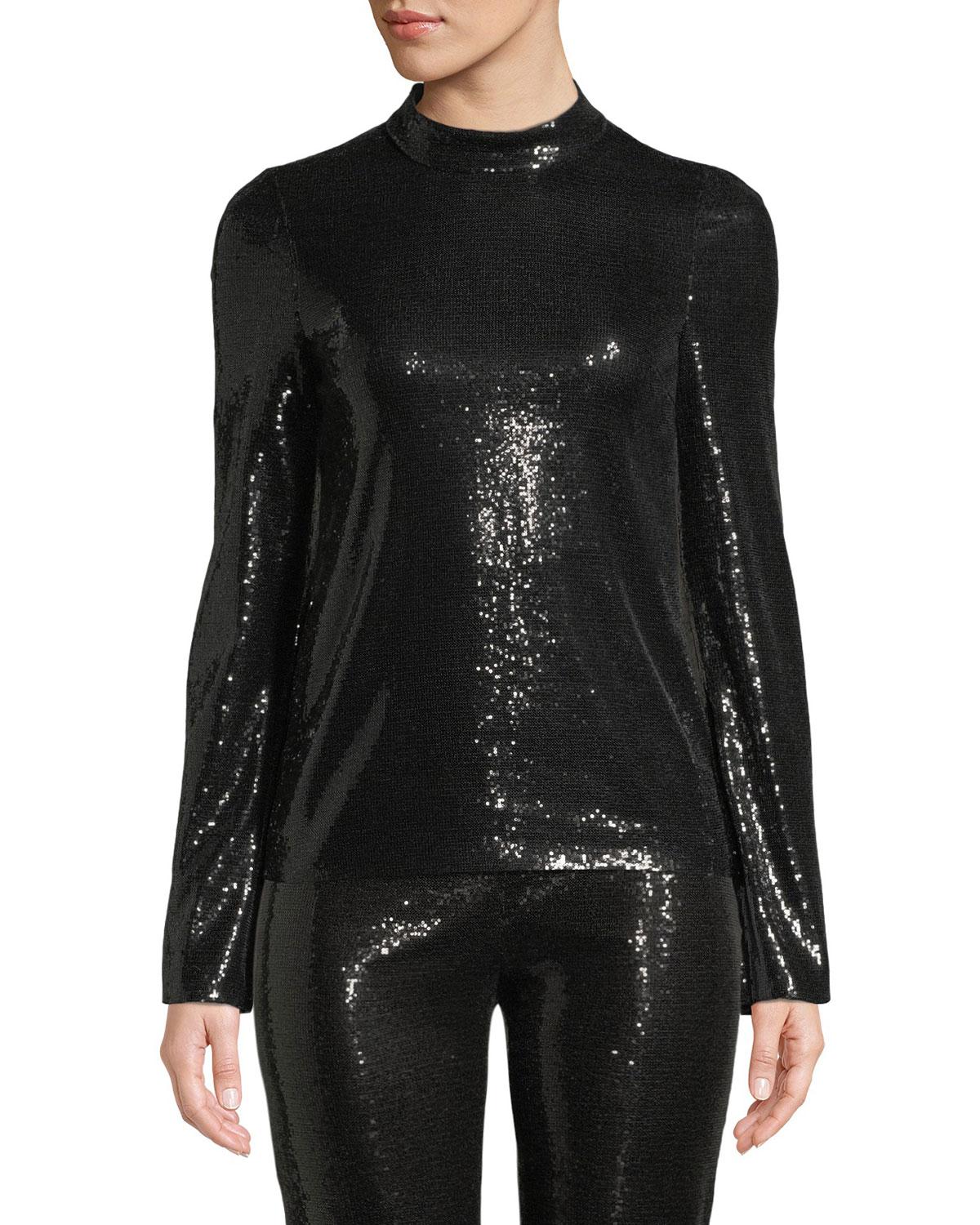 Download Galvan London Synthetic Long-sleeve Mock-neck Stretch ...