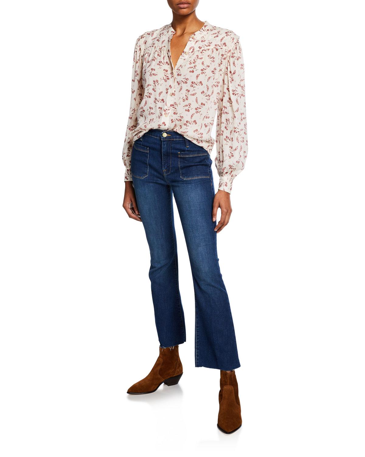 frame cropped flare jeans