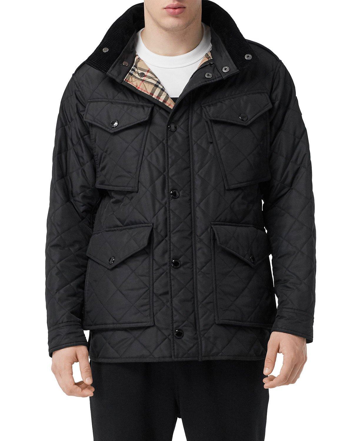 quilted car coat mens