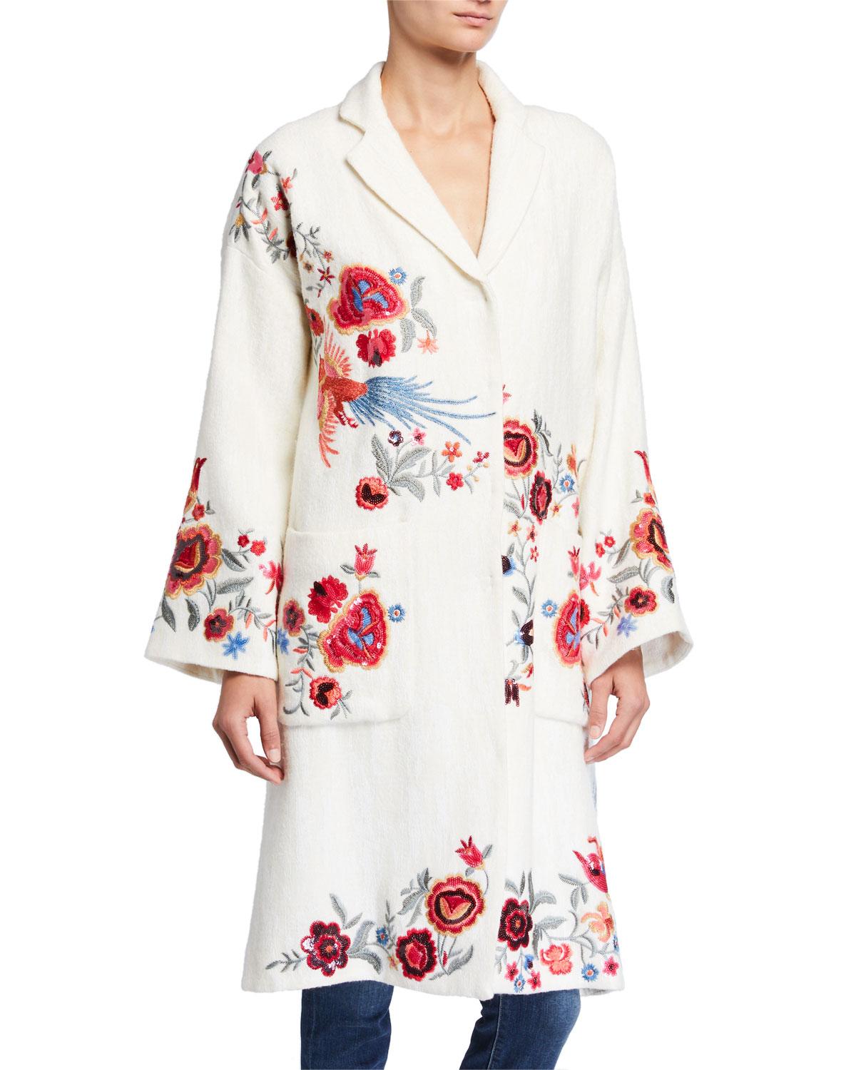 plus size embroidered coat