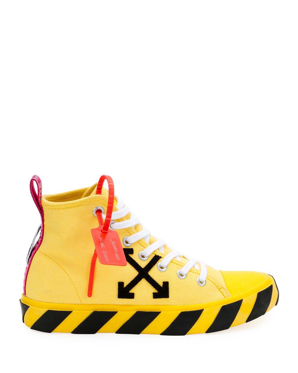 off white shoes yellow stripe