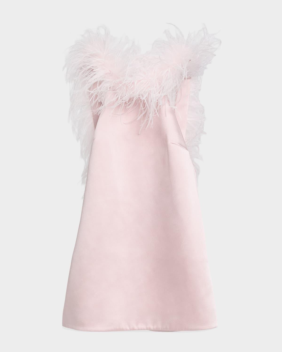 chinese dress ladies Baby Pink April Ostrich Feather Maternity Dress | Luxury Maternity Clothes