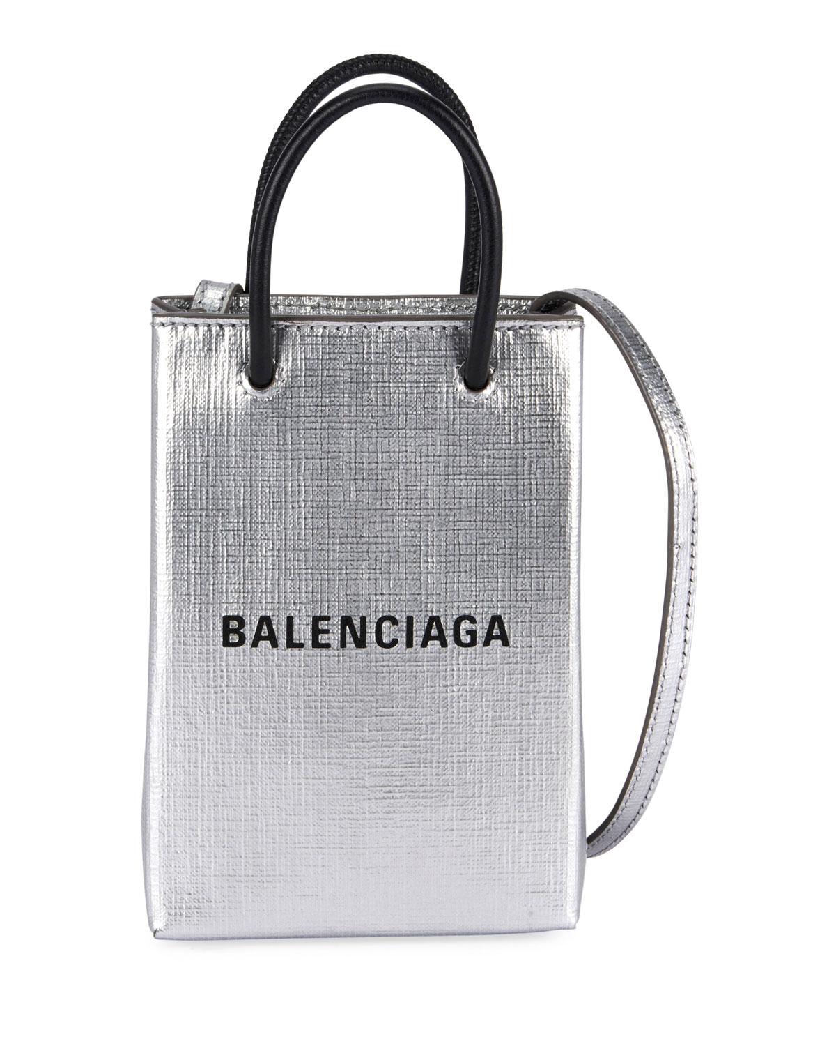 Balenciaga 2020 Mini 'Miami' Phone Shopping Bag - Black Crossbody