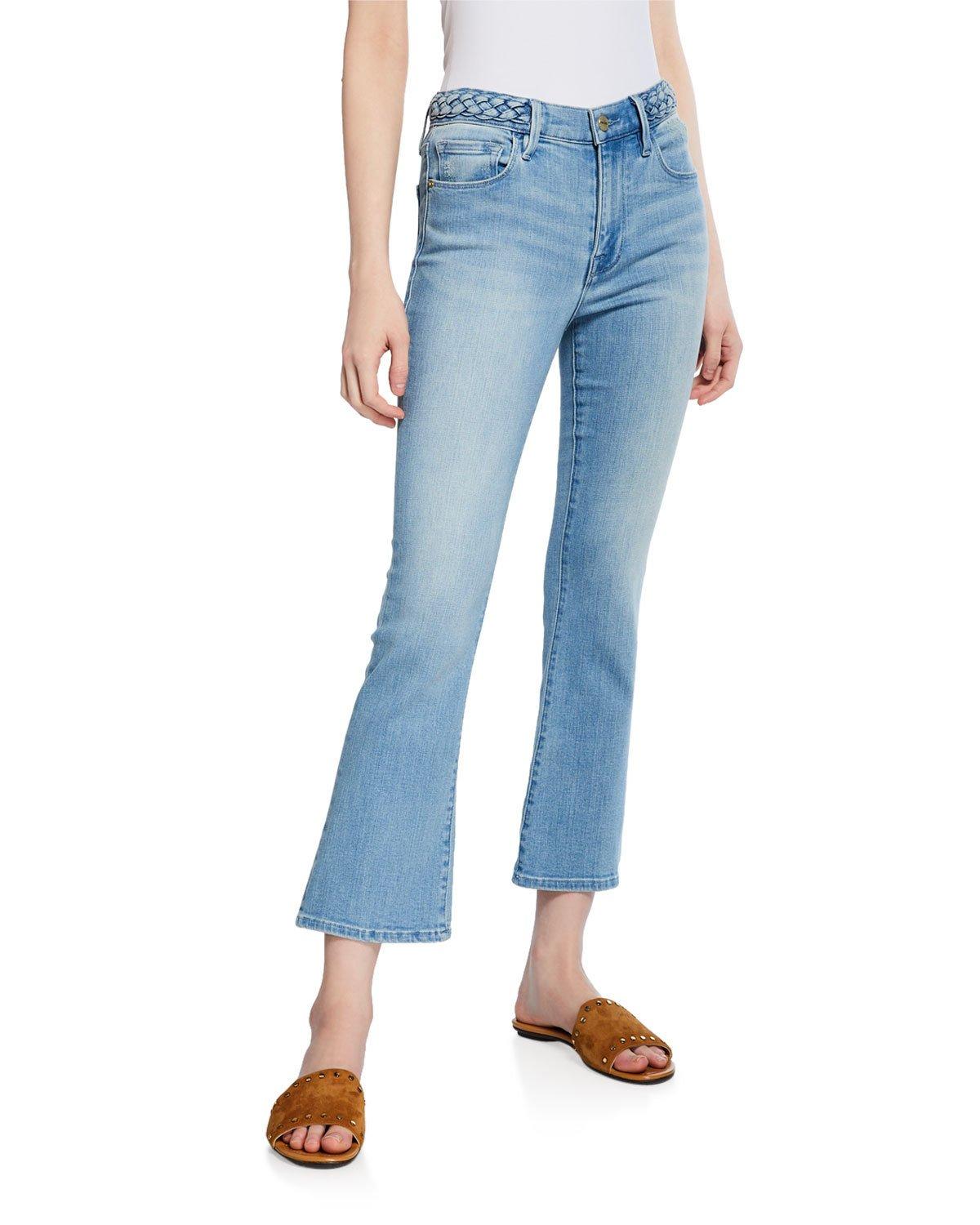 frame le crop mini boot jeans