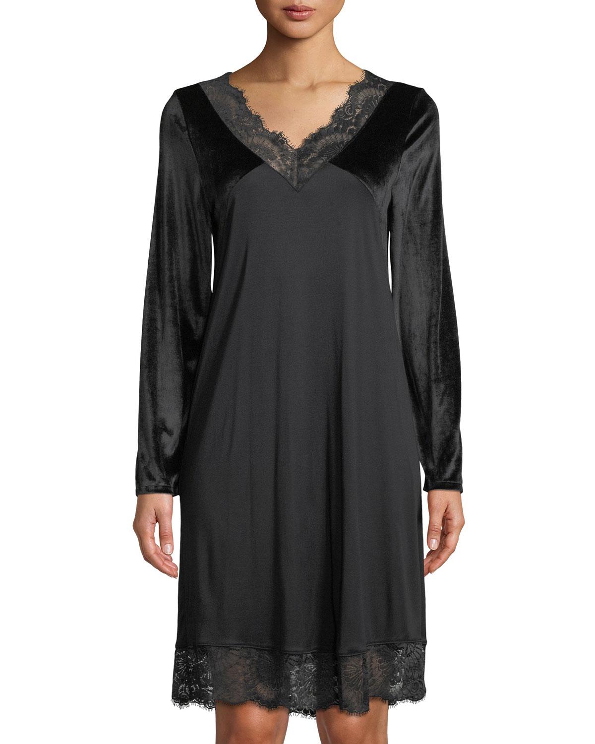 black long sleeve nightgown