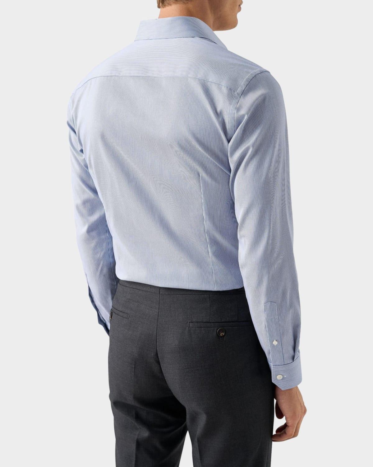 slim fit dress slacks Eton Houndstooth King Twill Shirt Cut Away Collar Contemporary Fit