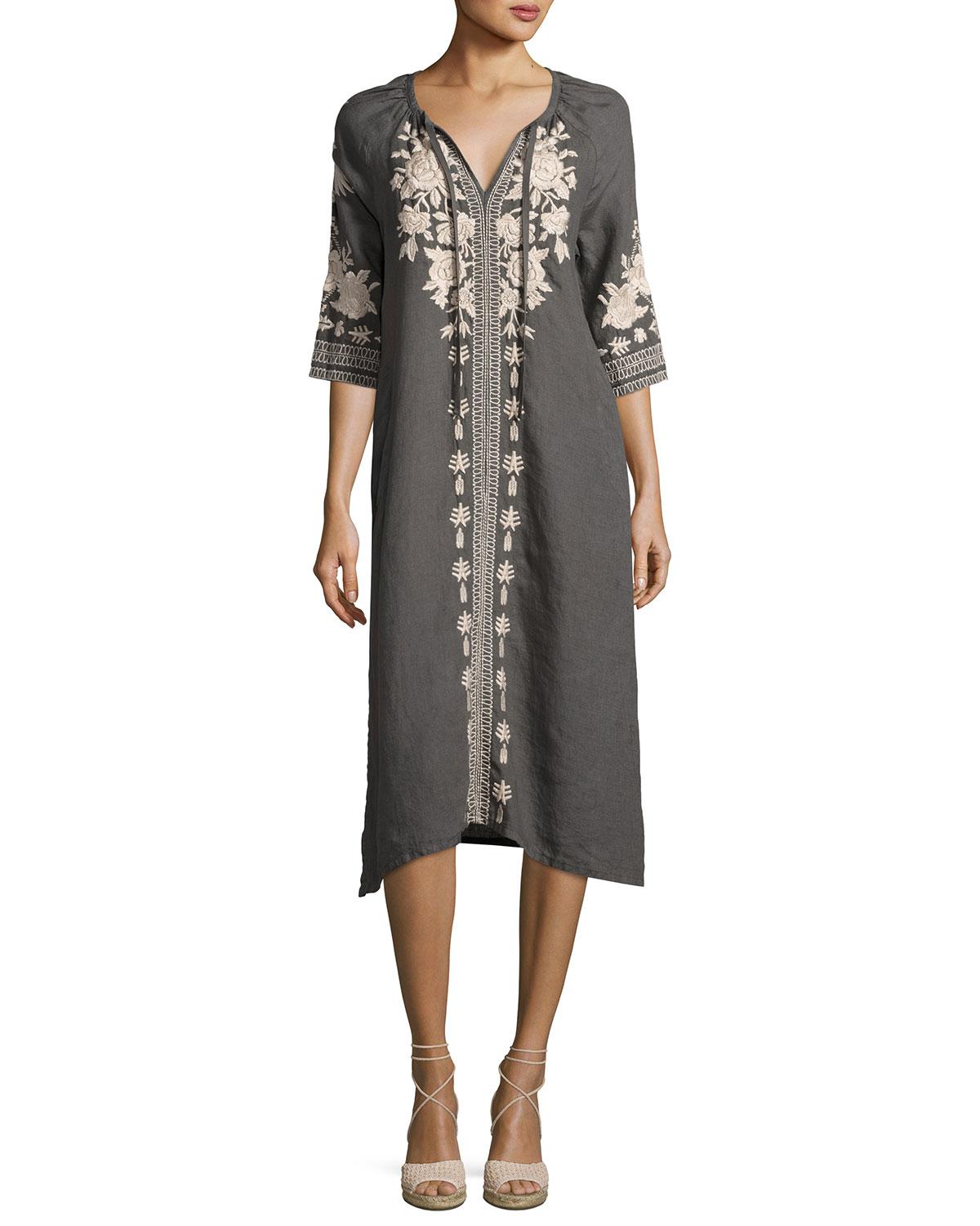 Lyst Johnny Was Carmelita Embroidered Linen Peasant Dress