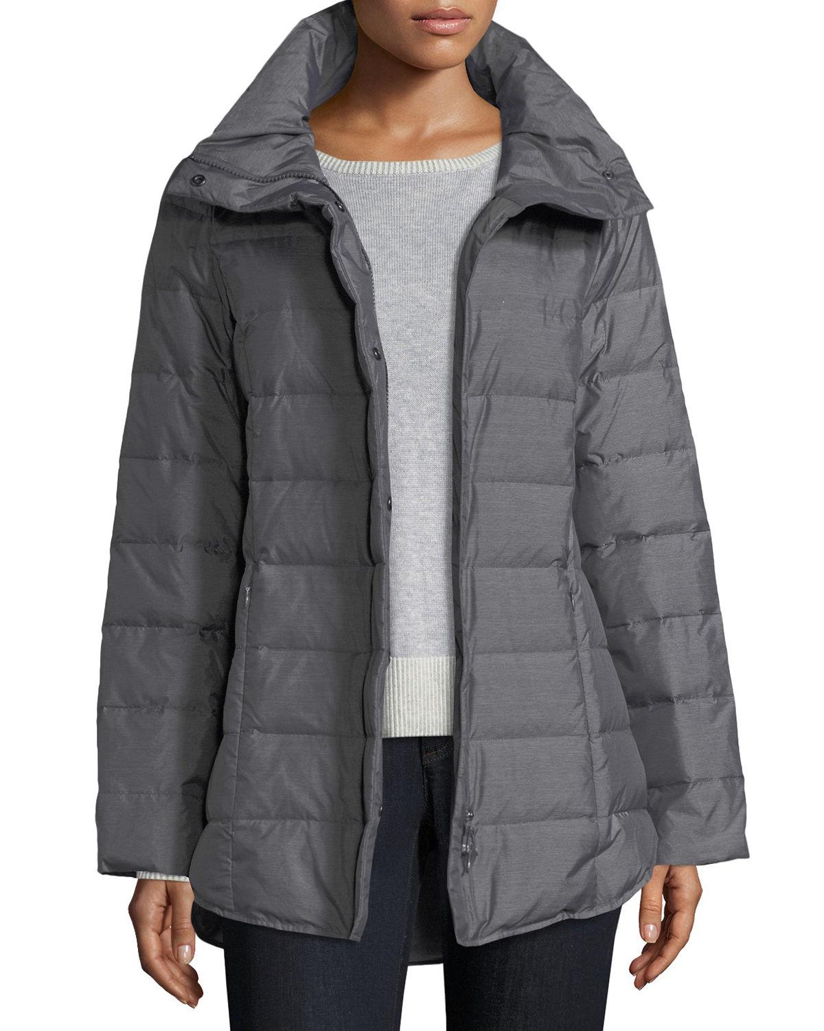 Eileen Fisher Synthetic Melange Quilted Down Jacket in ...