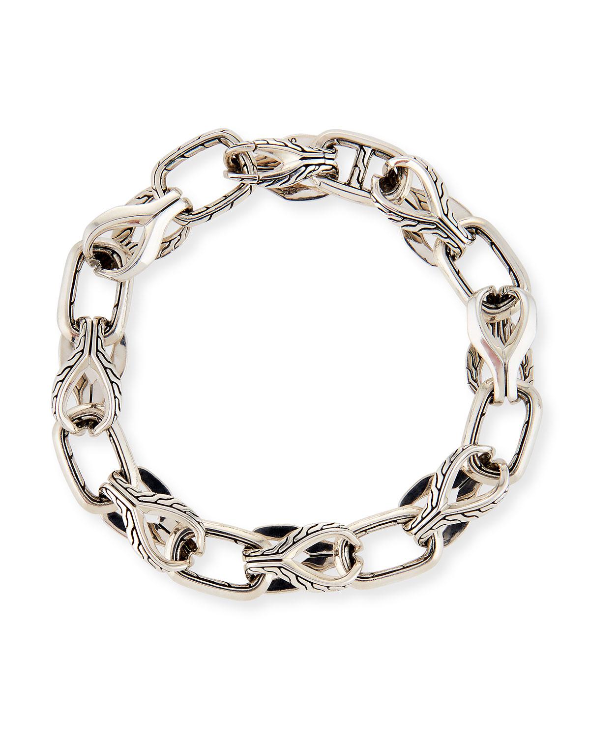 John Hardy Men's 11mm Classic Chain Silver Link Bracelet W/ Pusher
