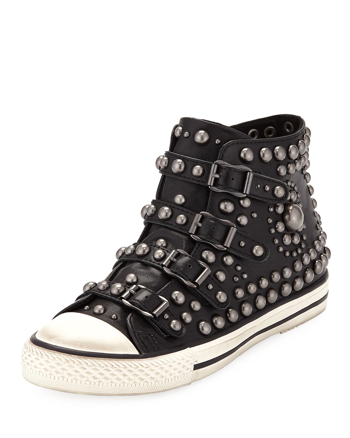 studded high top sneakers