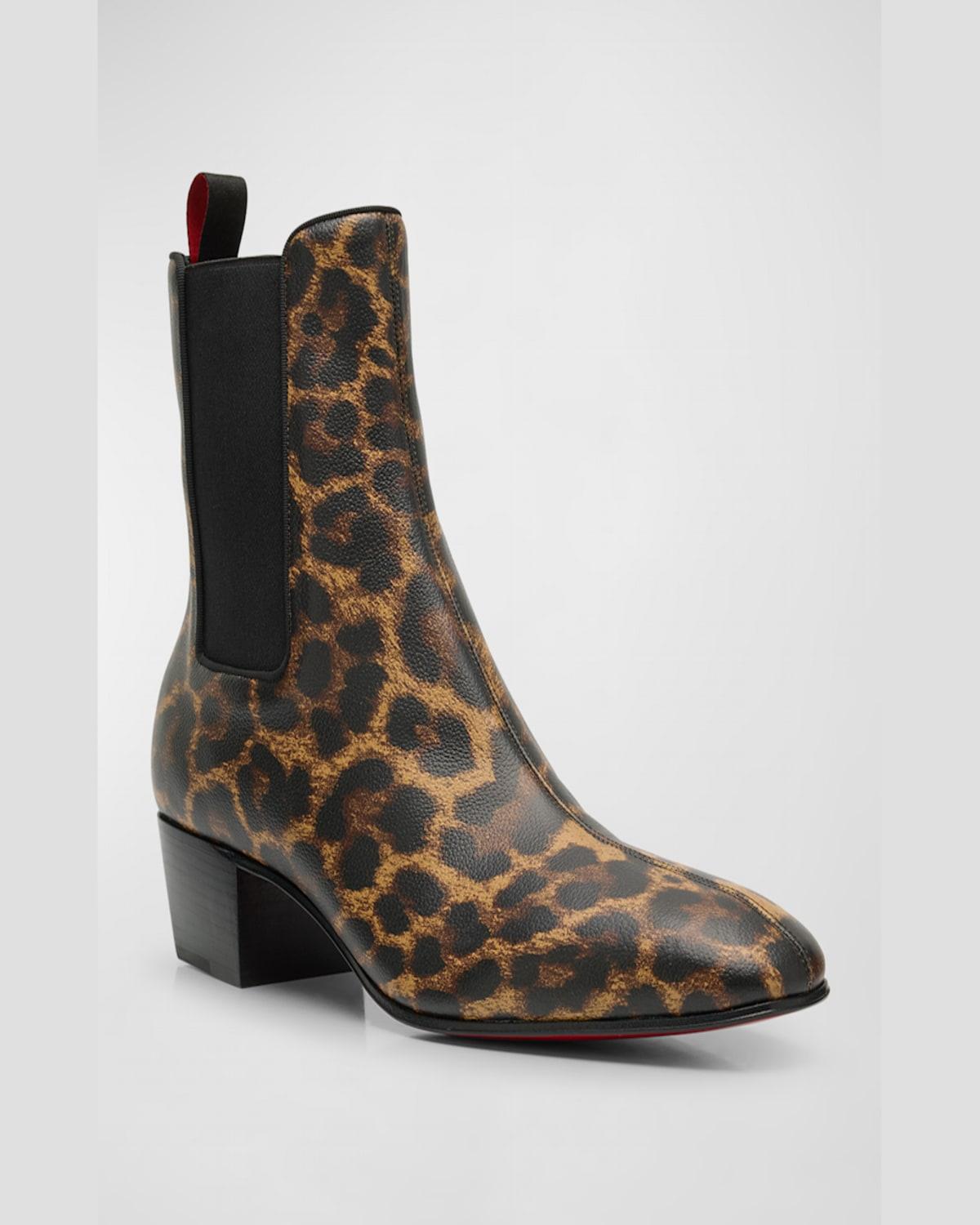 Leopard louboutin boots discount