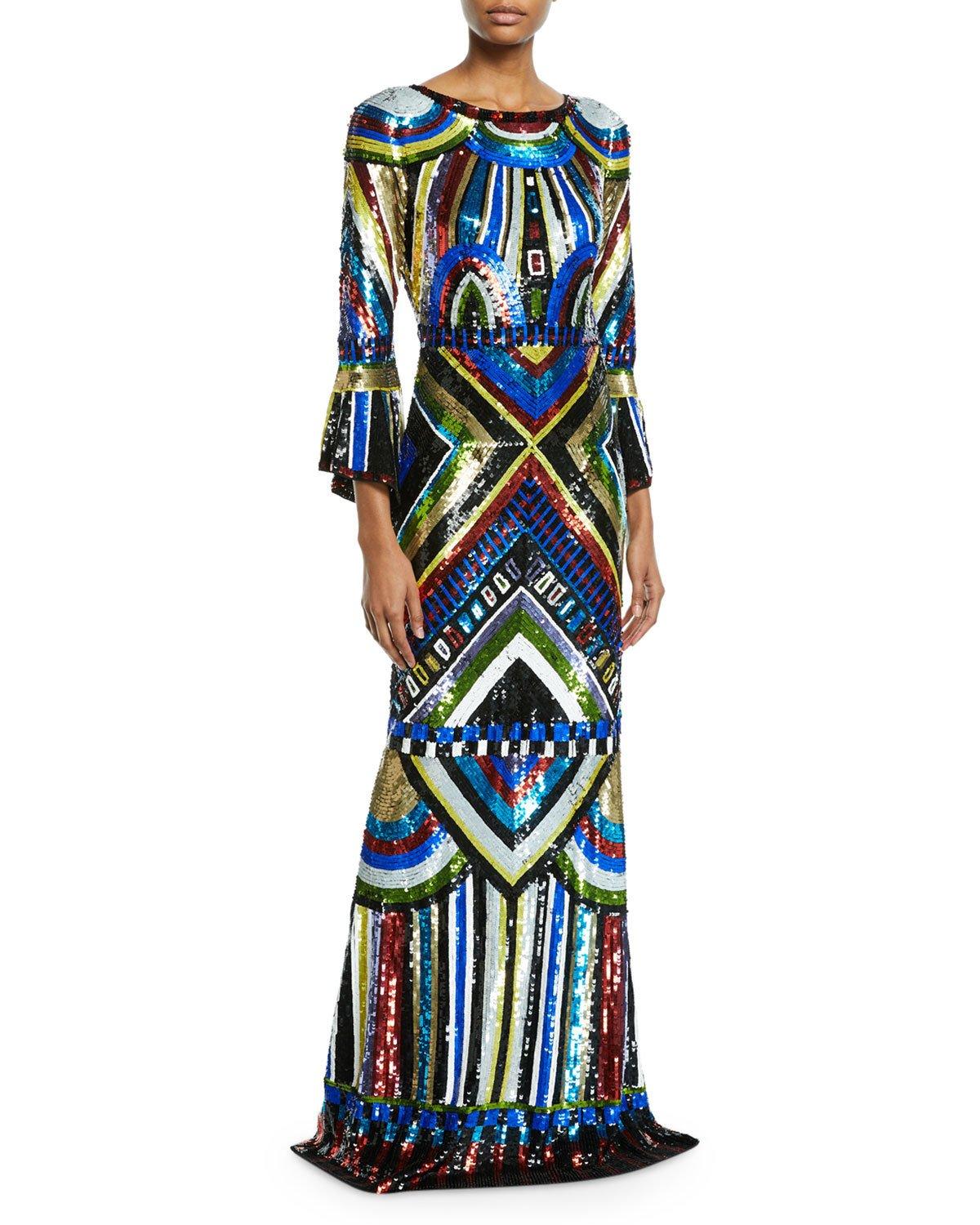 alice and olivia jae sequin gown