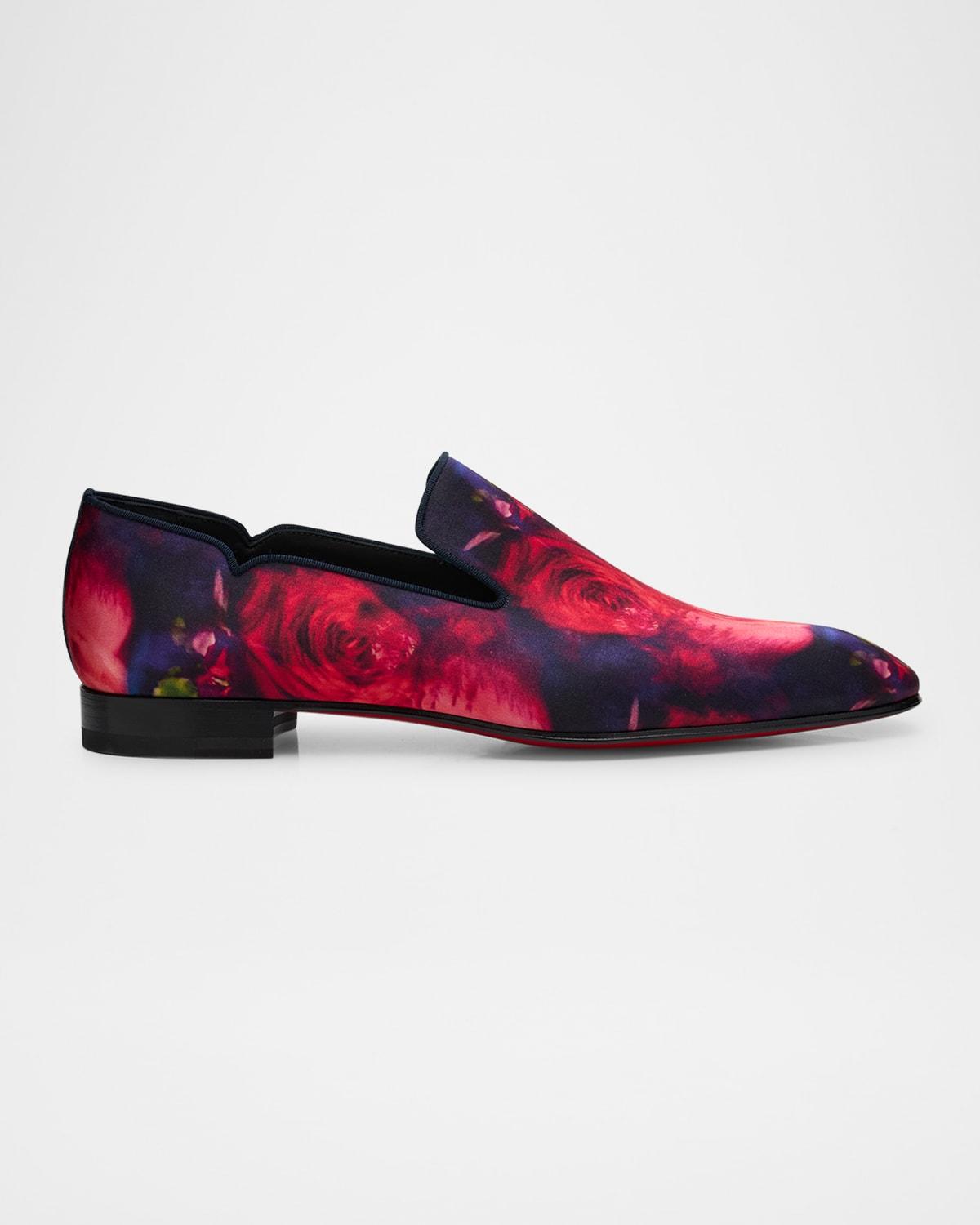 Christian Louboutin Dandy Chick Roses Satin Loafers in Red for Men
