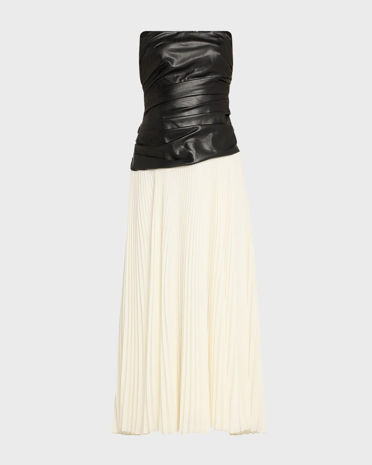 Jonathan Simkhai Arie Strapless Bustier Combo Midi Dress in Natural Lyst