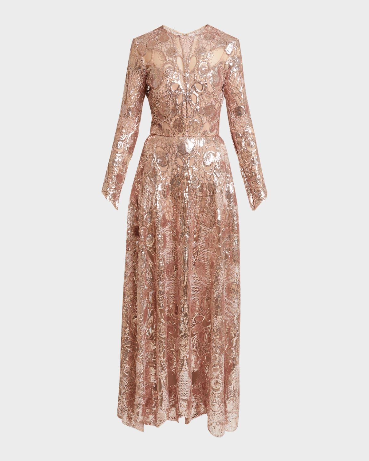 Platinum Sequin Ellie Gown main image 1