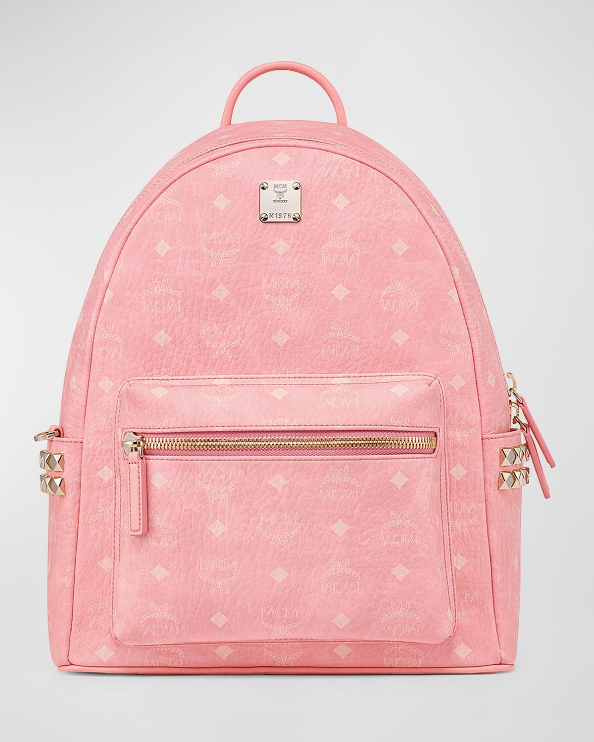 MCM Stark Monogram Zip Backpack in Pink Lyst