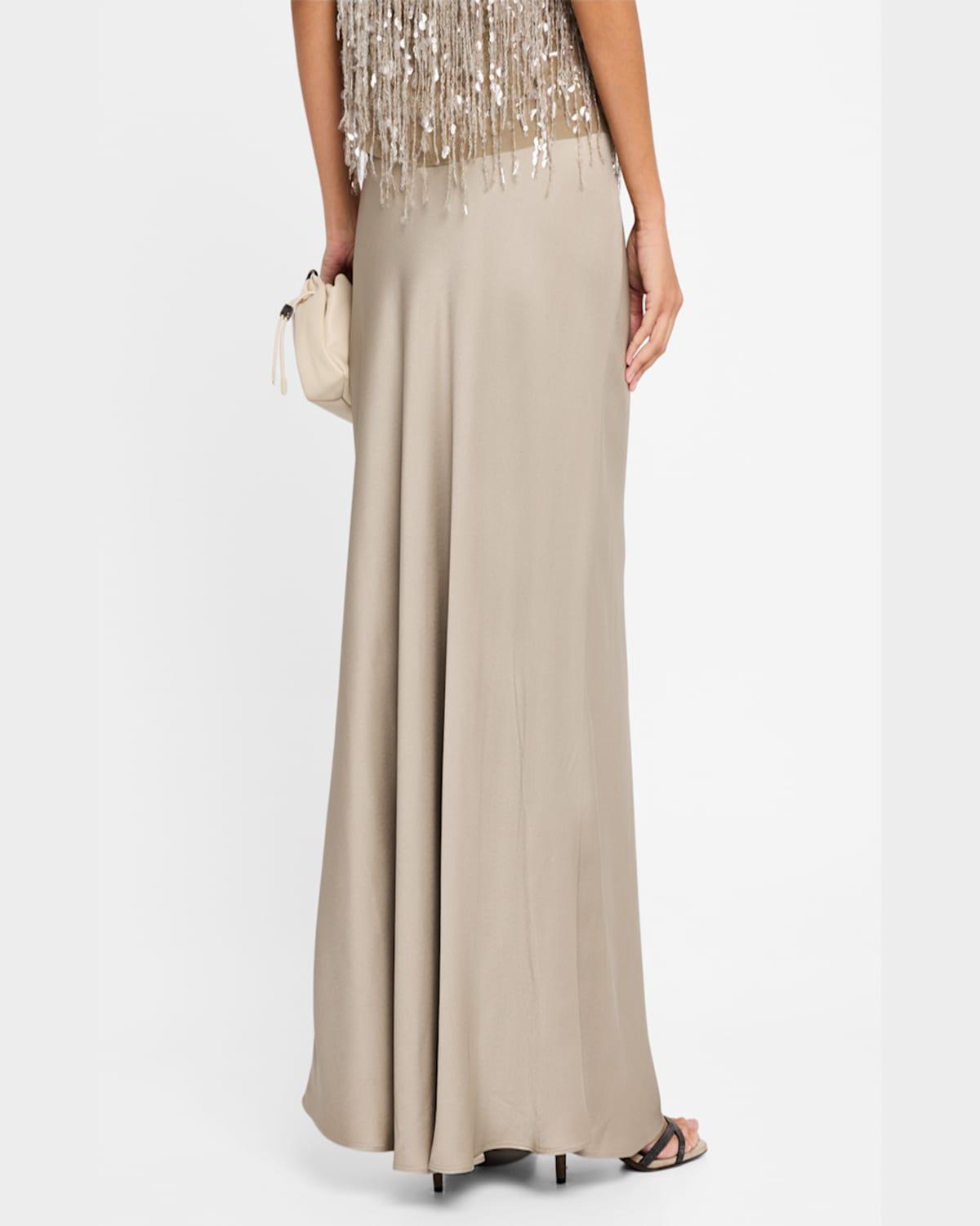 【送料&関税込】Brunello Cucinelli Satin Cady Mermaid Skirt Brunello Cucinelli Satin Cady Maxi Mermaid Skirt in Natural