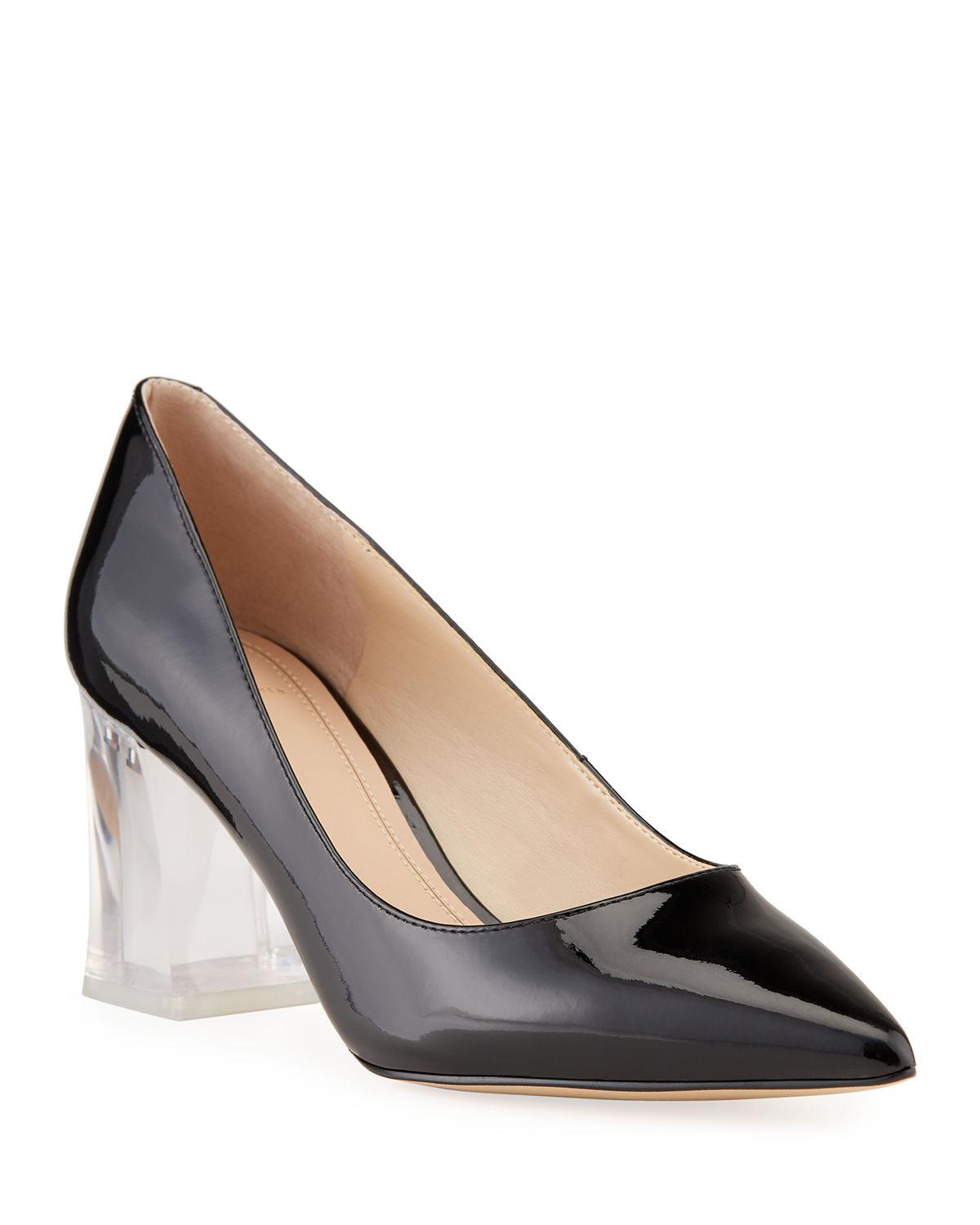 lucite heel pumps