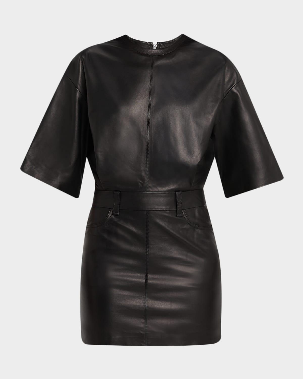 chinese dress ladies IRO Womens Amboar Leather Mini Dress, 36, Black at Amazon Women's Clothing  store