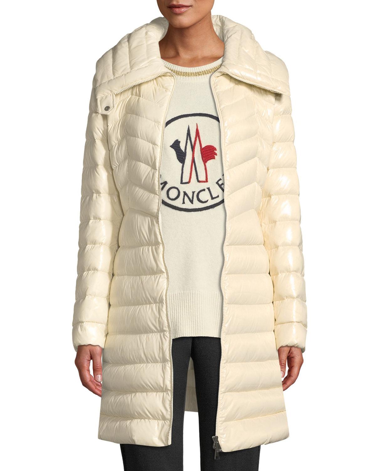 moncler faucon fitted puffer coat