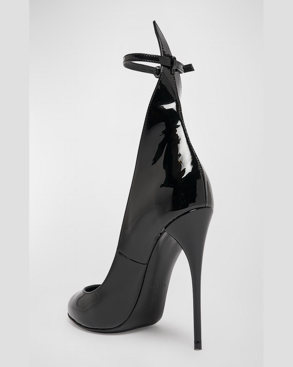 Black ankle pumps best sale