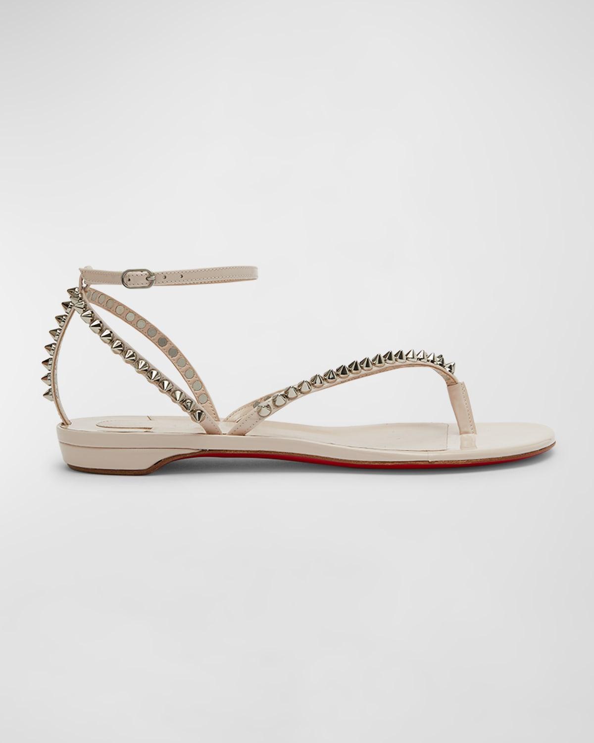 Christian Louboutin Me Dolly Strass Red Sole Slide Sandals in White