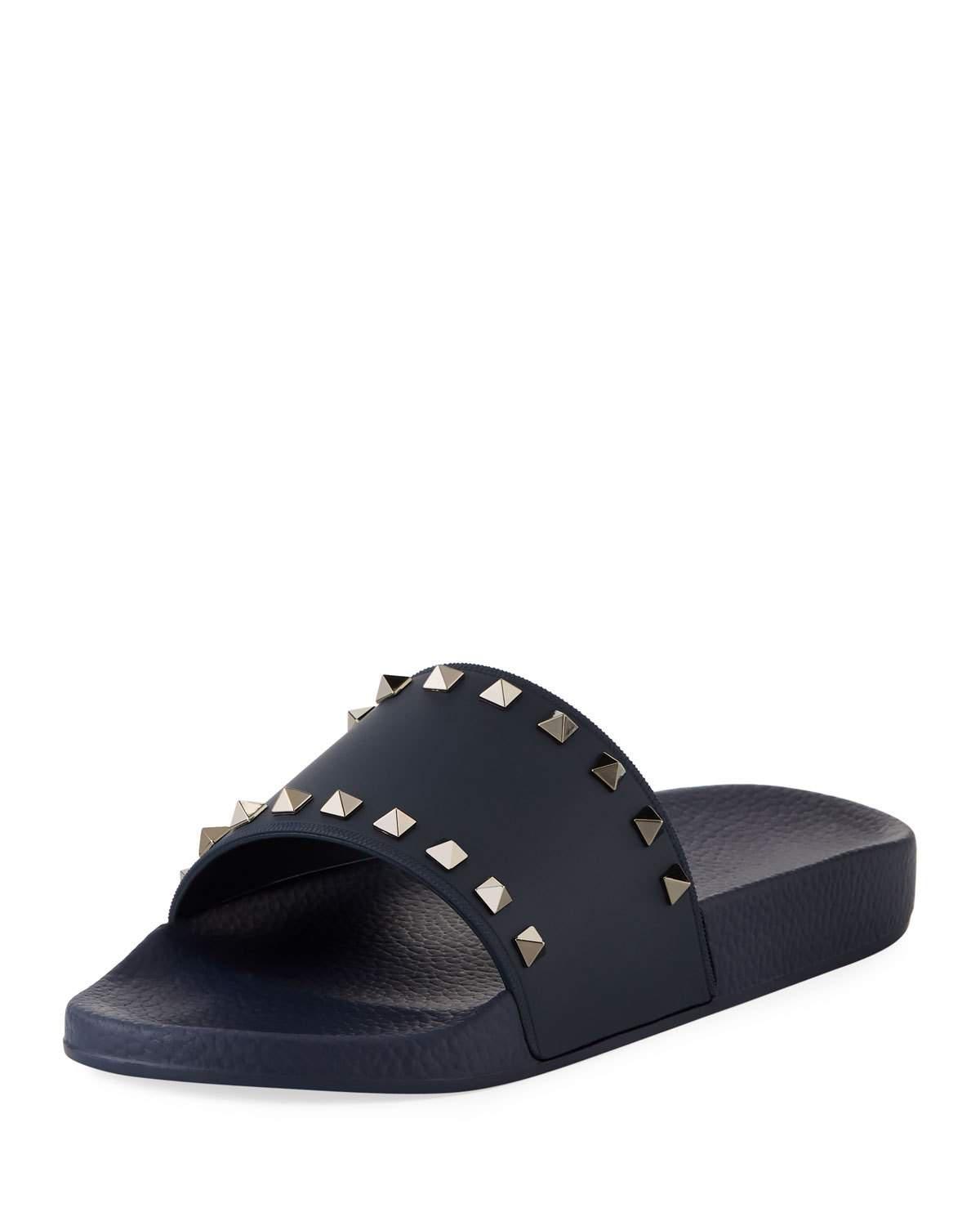 mens studded sliders