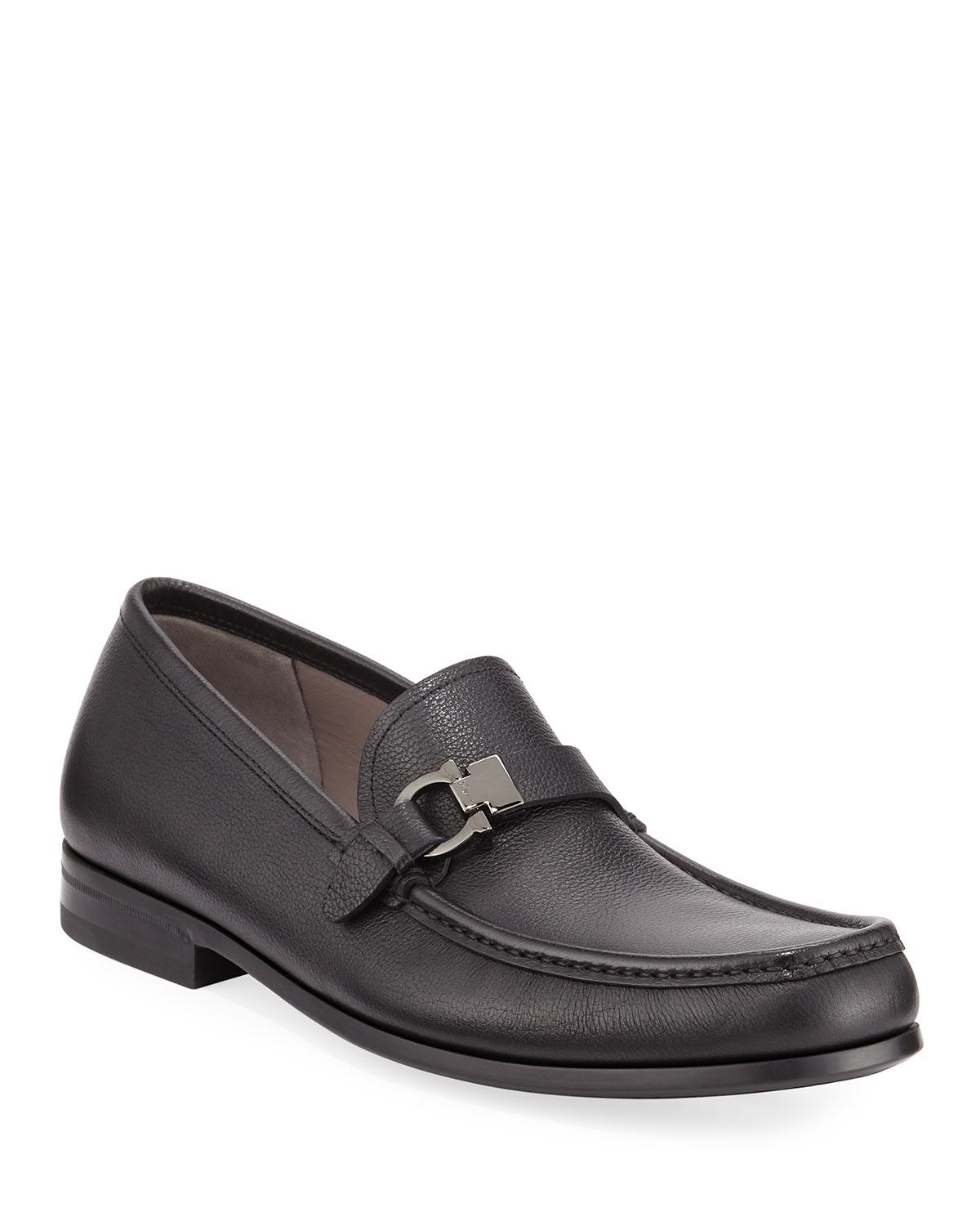 Ferragamo Men's Adam Leather Moc - Toe Loafers in Nero (Black) for Men ...