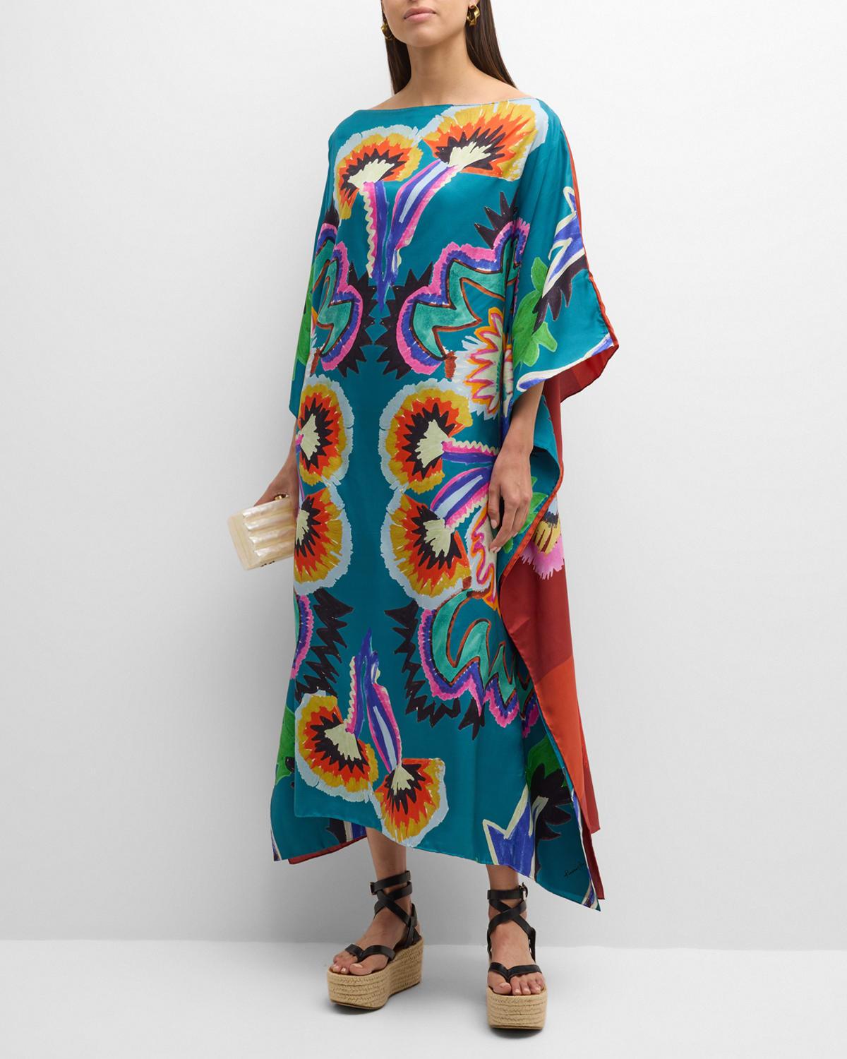 Rianna + Nina Nala silk tunic blouse - Blue
