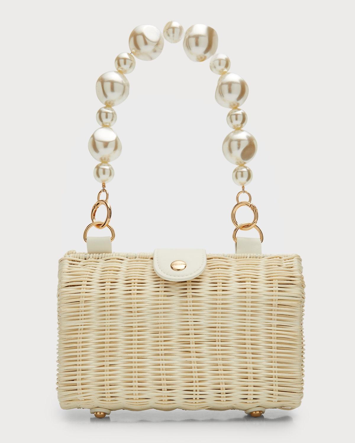 BTB Los Angeles Page Pearly Rattan Shoulder Bag in Natural | Lyst