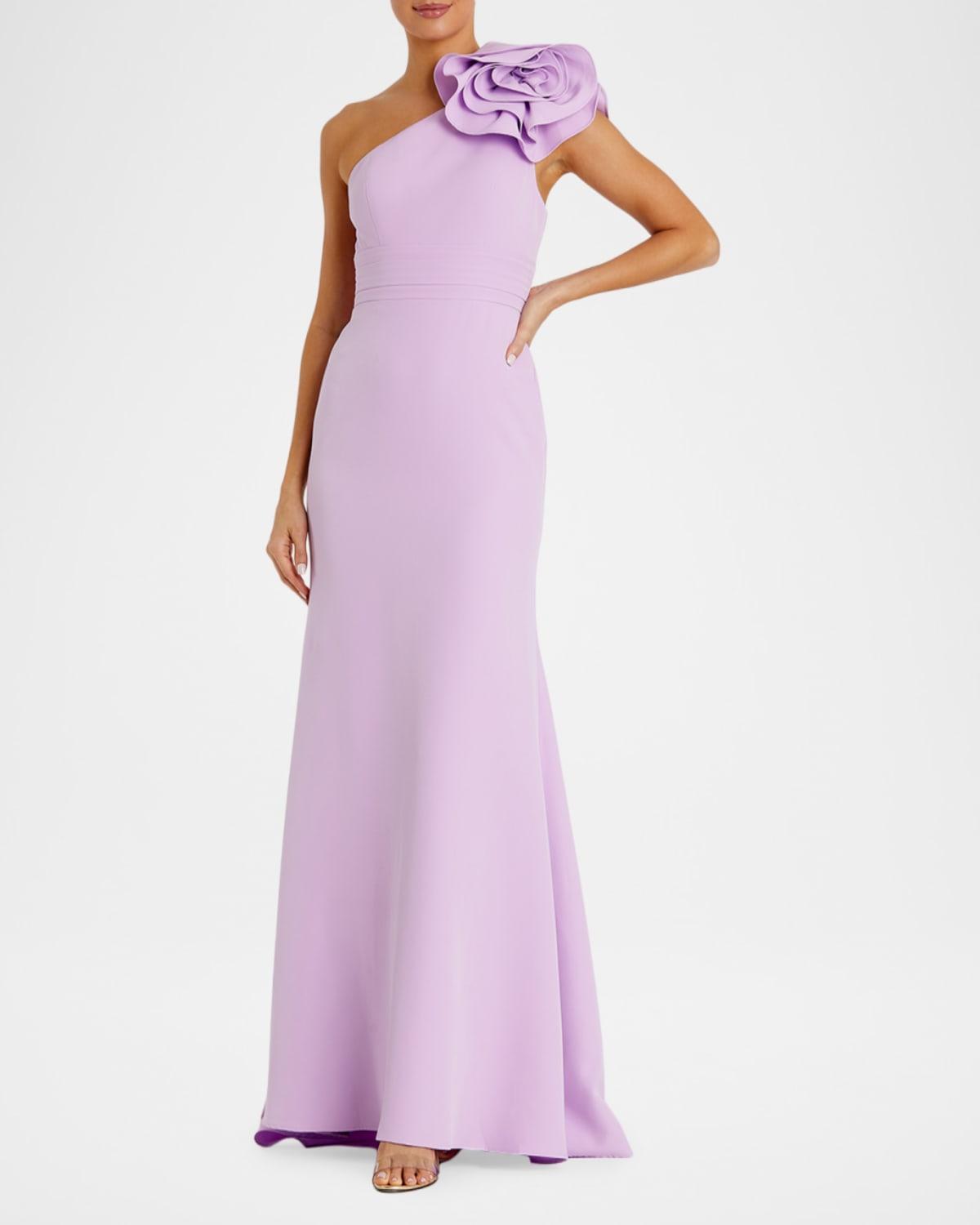 sachin and babi light blue dress Mac Duggal One-Shoulder Embroidered Shift Dress