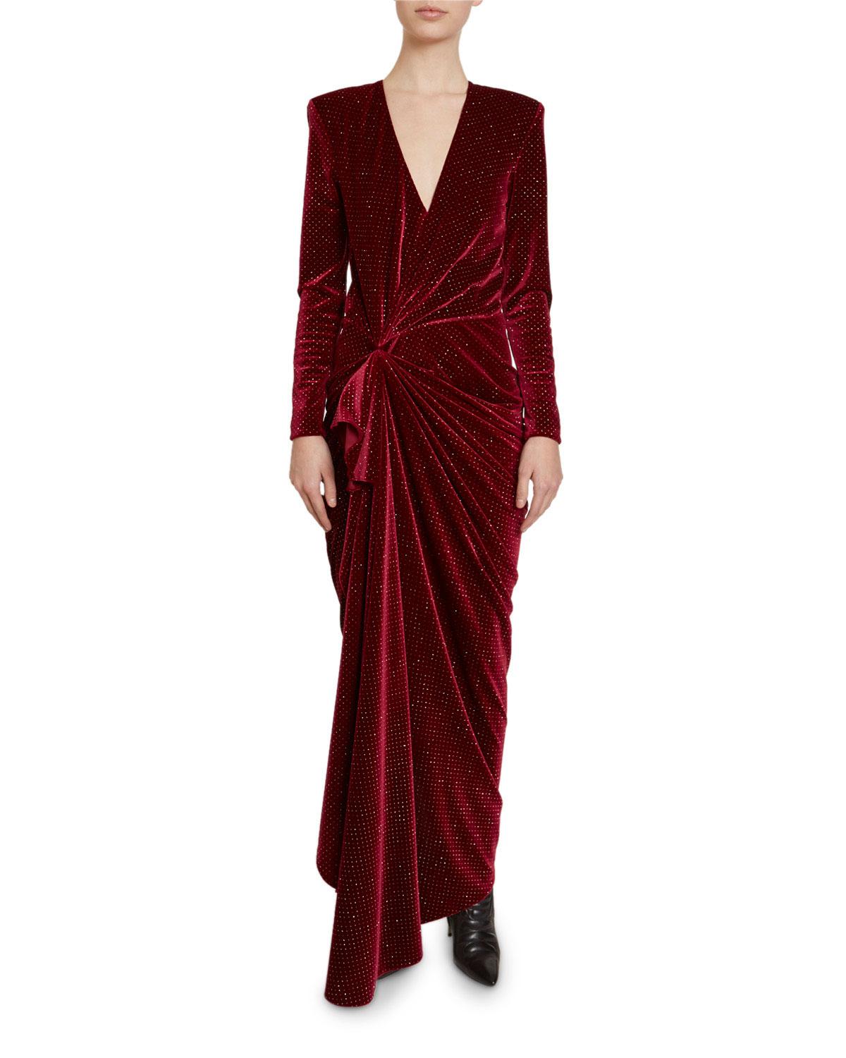long sleeve wrap gown