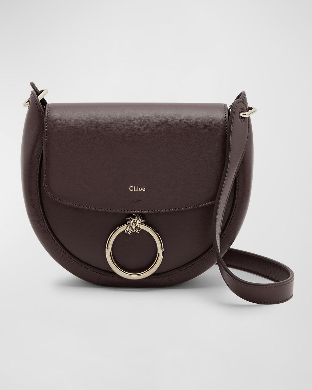 Chloé Arlene Leather Saddle Crossbody Bag in Gray | Lyst