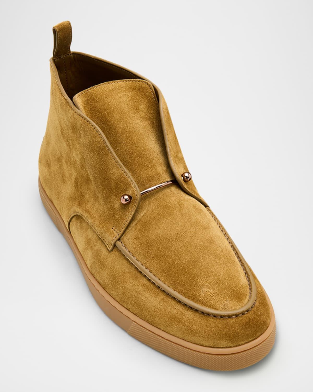 Christian Louboutin Chambeliss Dress Shoes Suede Brown 44.5 CHRISTIAN LOUBOUTIN Chambelimoc Embellished Suede Loafers  main image 3