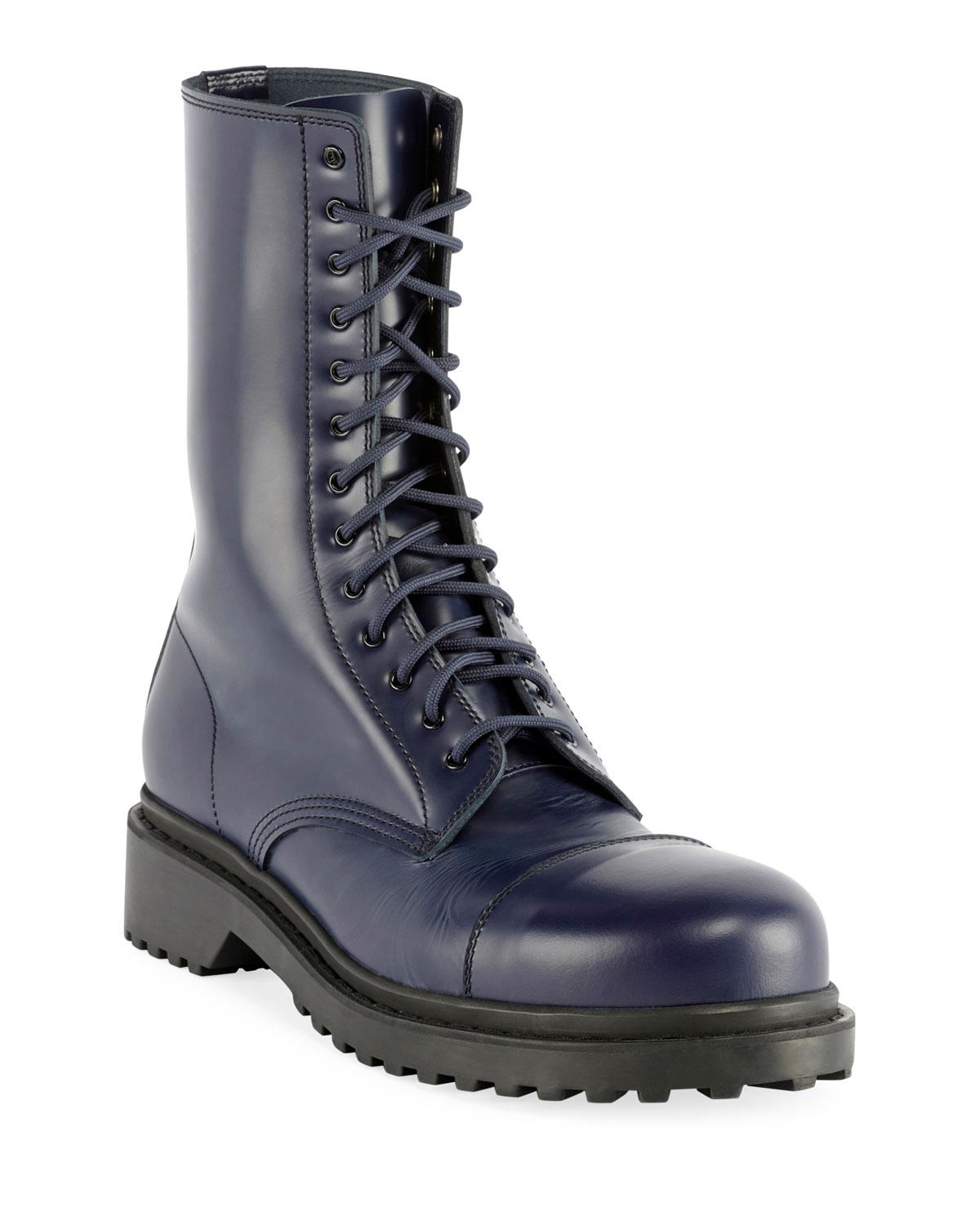 Balenciaga Men's Leather Combat Boots 