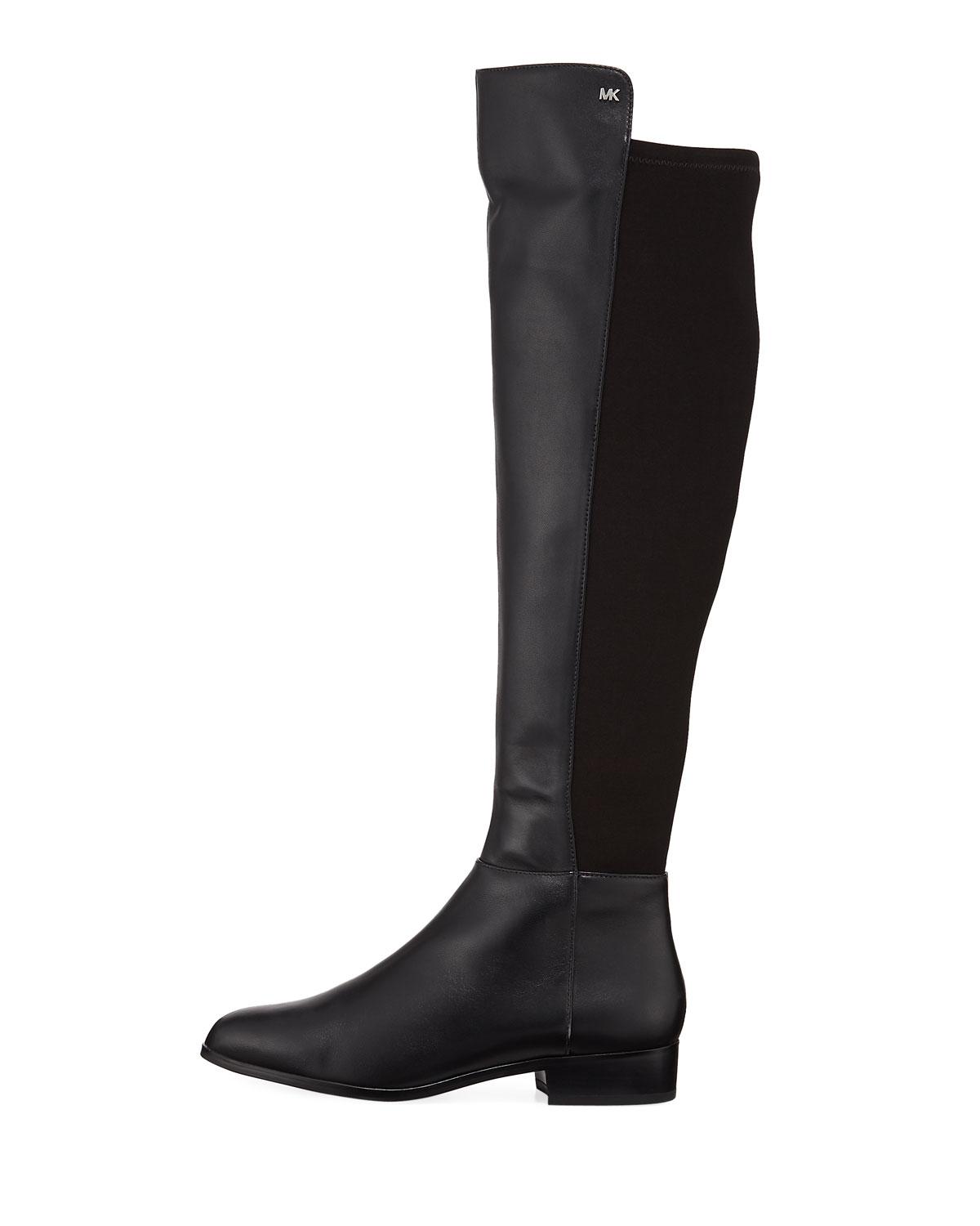 michael kors black leather knee high boots