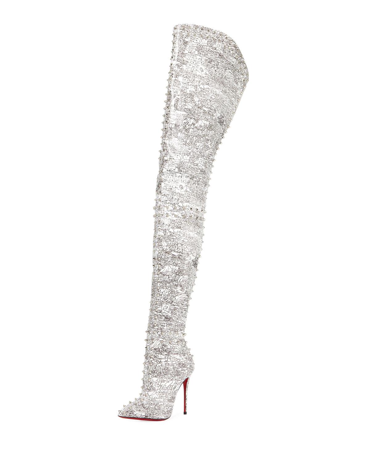 over the knee sparkly boots