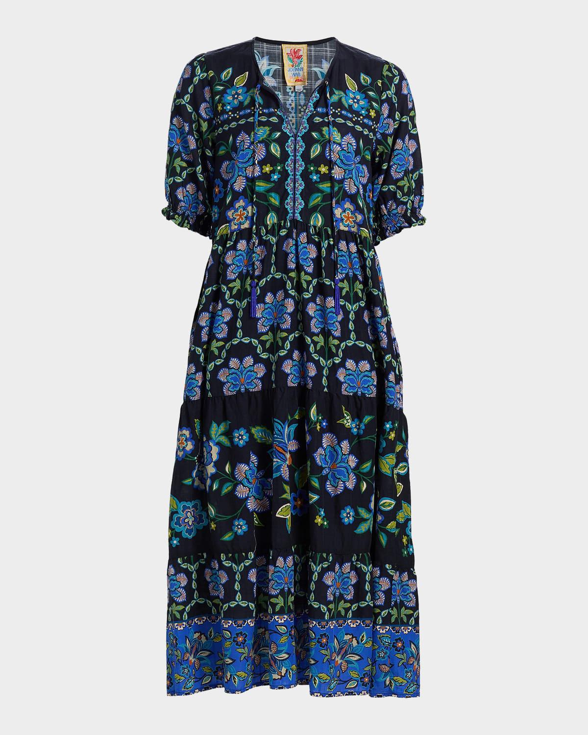 johnny was navy beaded mesh dress Johnny Was Theia Mesh Dress - Monika main image 0