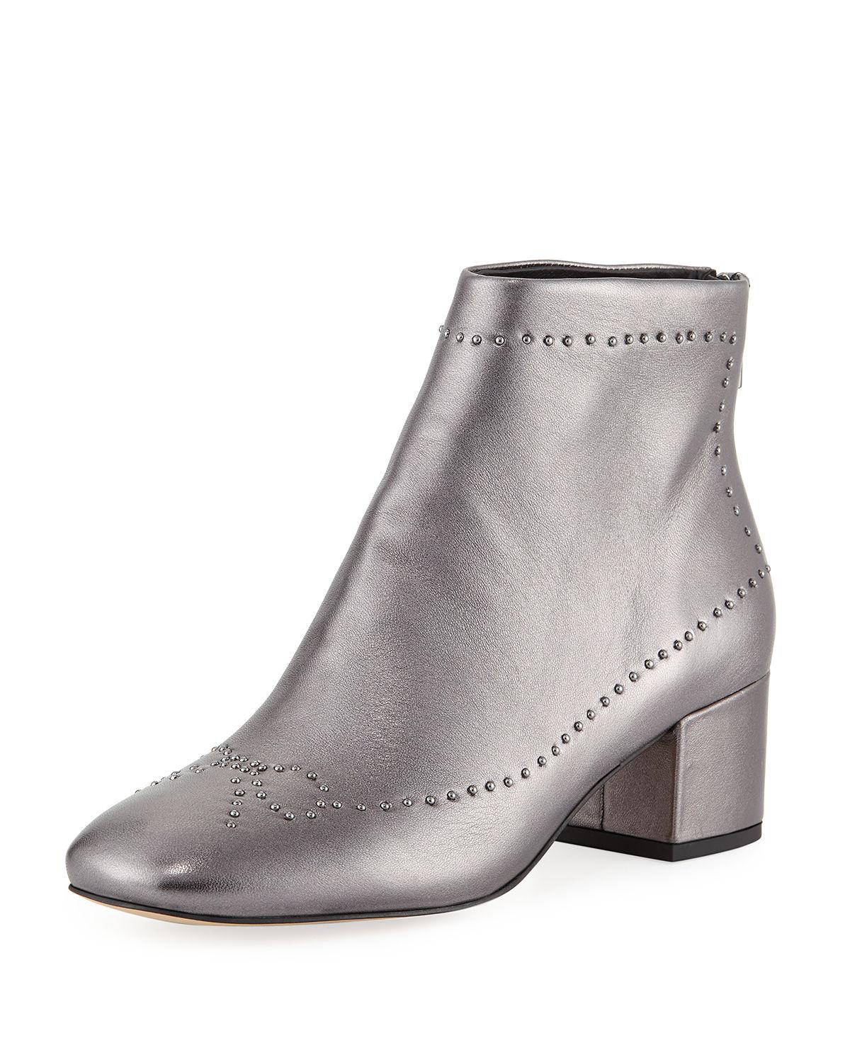 metallic leather booties