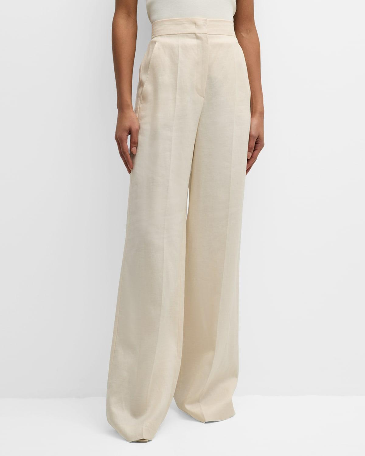 Max Mara Hangar High-rise Wide-leg Pants in Natural | Lyst