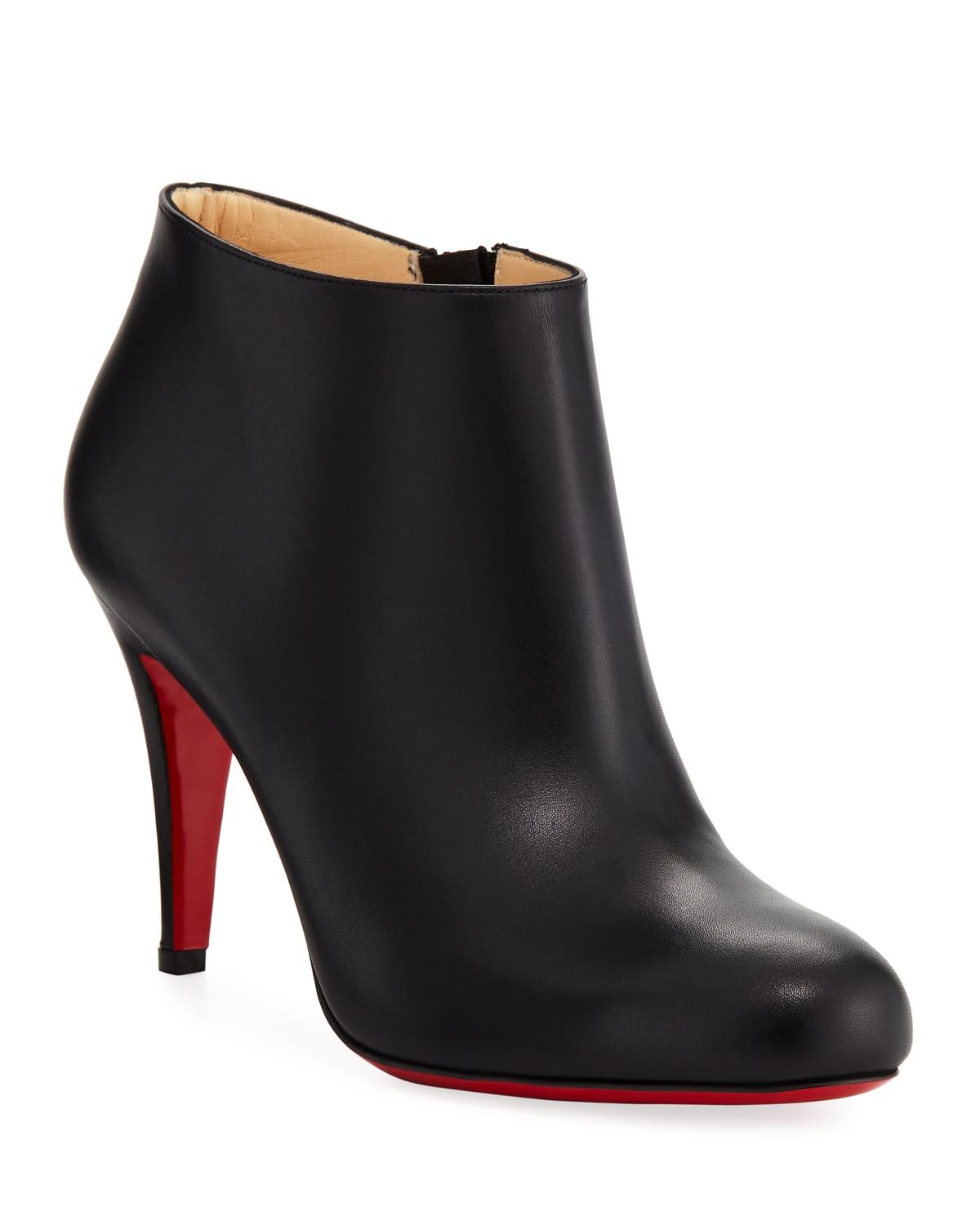 Christian Louboutin Belle Leather Red-sole Ankle Boots in Black | Lyst