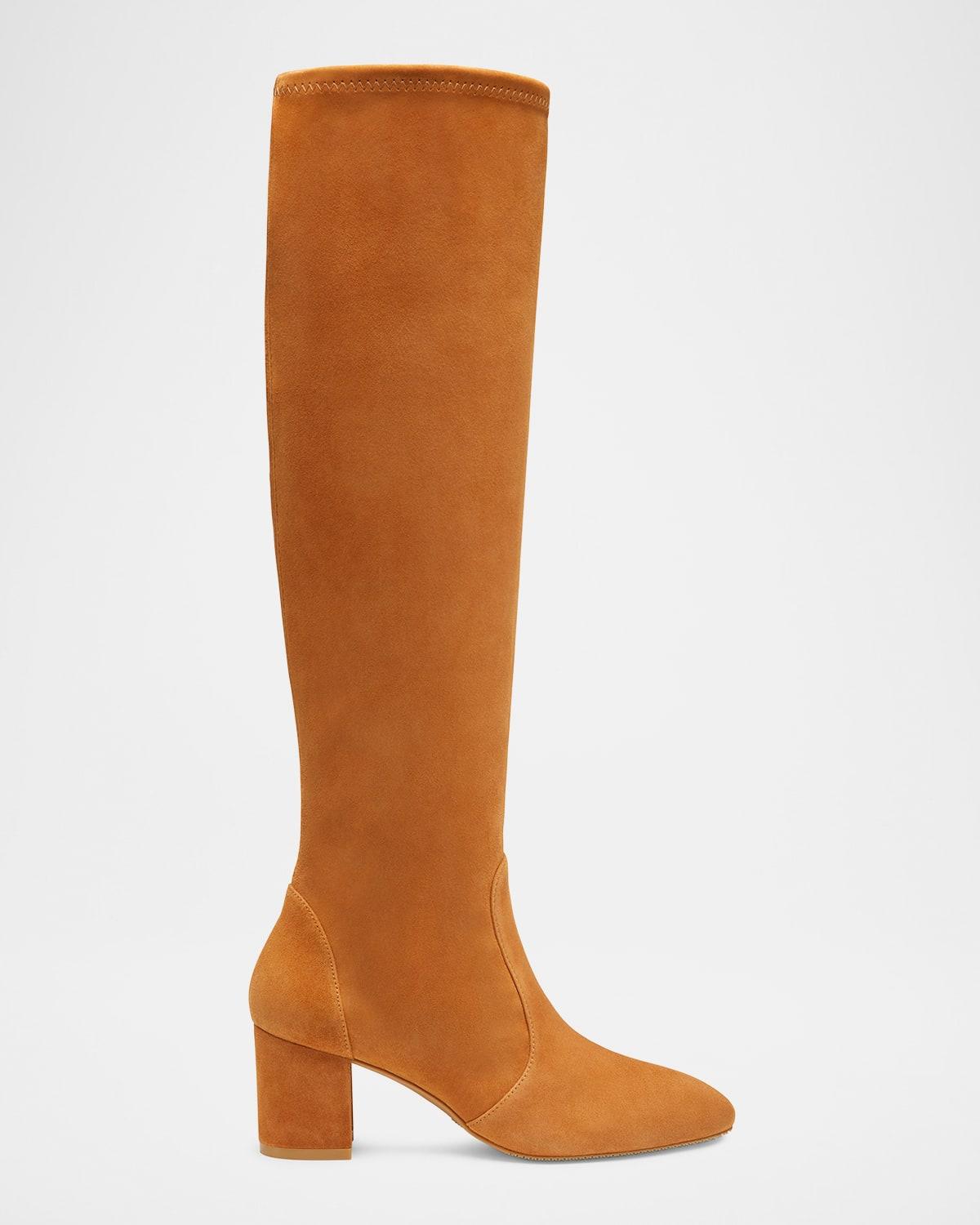 Escarpins Stuart Weitzman En Daim Beige Clair - Taille US 9 M - Talons Bas Blocks - Occasion