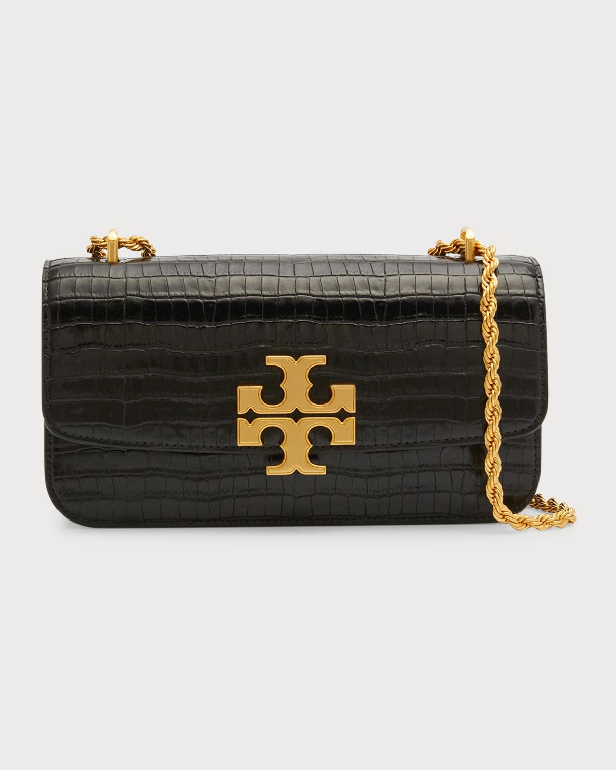 Tory Burch Eleanor Small Convertible Crocembossed Shoulder Bag in