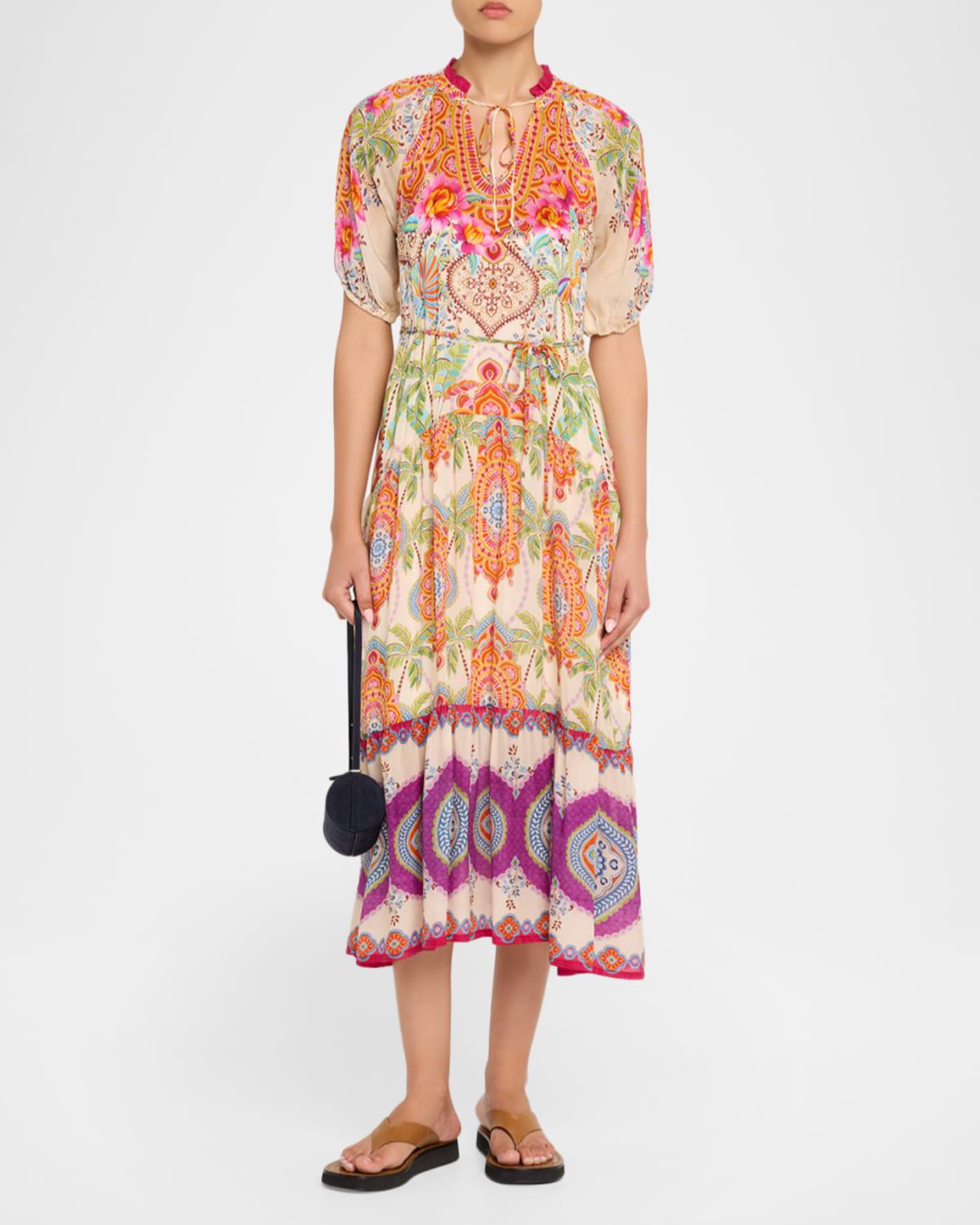linen midi dresses Farfalla Linen Midi Dress Forest