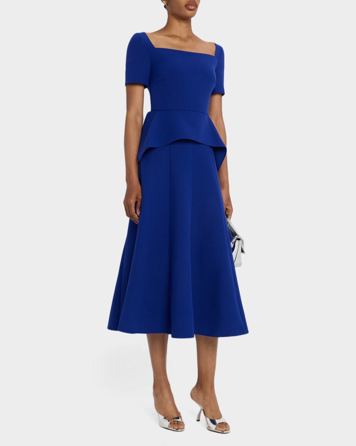 knee length dresses for ladies Roland Mouret Lime Green One-Shoulder Midi Dress with Split Metal FR 3 –  Sellier main image 1